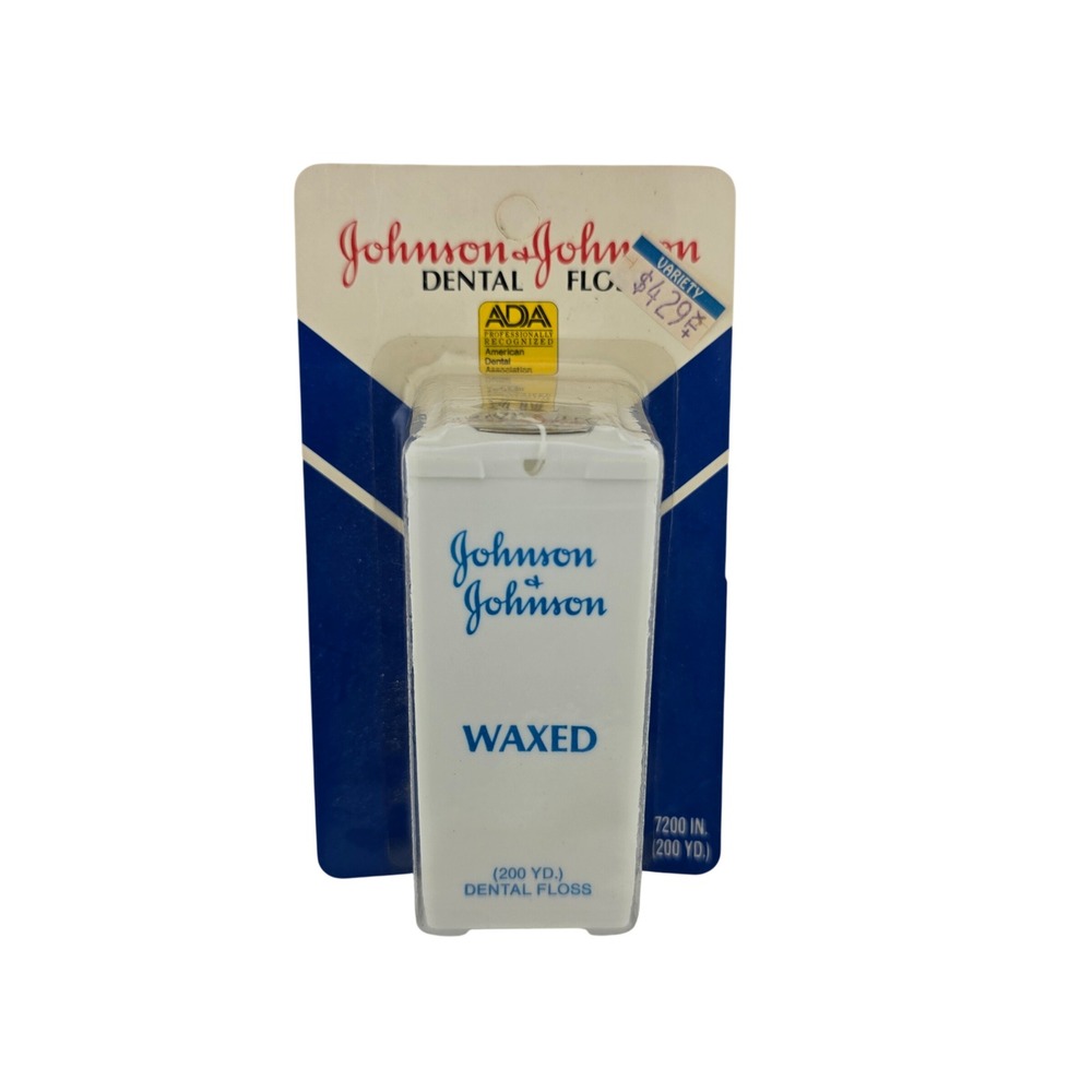 Johnson & Johnson Dental Floss Waxed Vintage 200‎ Yd White New 1988 Collectible